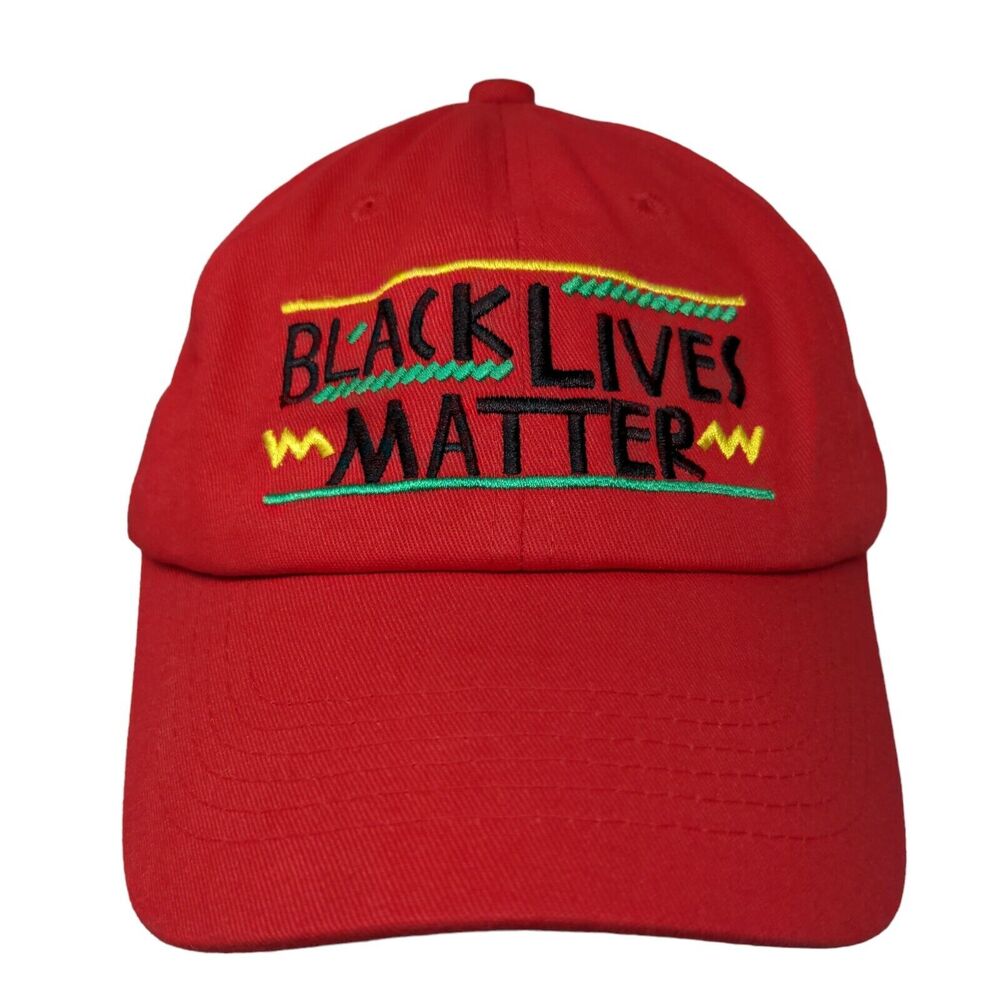 Black Lives Matter Slideback Hat Red One Size Embroidered Adjustable